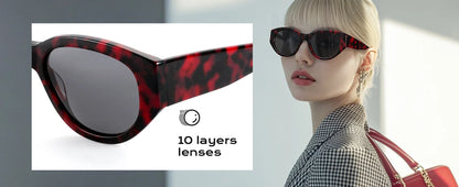 Women Butterfly Acetate Polarized Sunglasses Thick Frame UV400 Protection Sun Glasses Fashionable Ladies Shopping Gift
