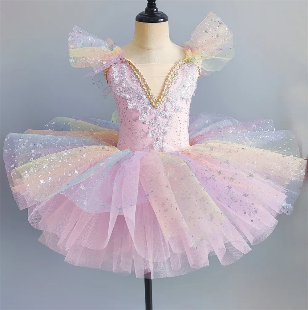 Summer Ballet Dress Girl Dance Costumes Ballet Leotards Casual Kids Dresses Tutu Ballerine Girls Clothes Vestidos Children's Day
