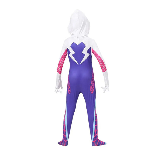 Gwen Costume Girls Gwen Stacy Cosplay Bodysuit Superhero Jumpsuits Halloween Party Clothes