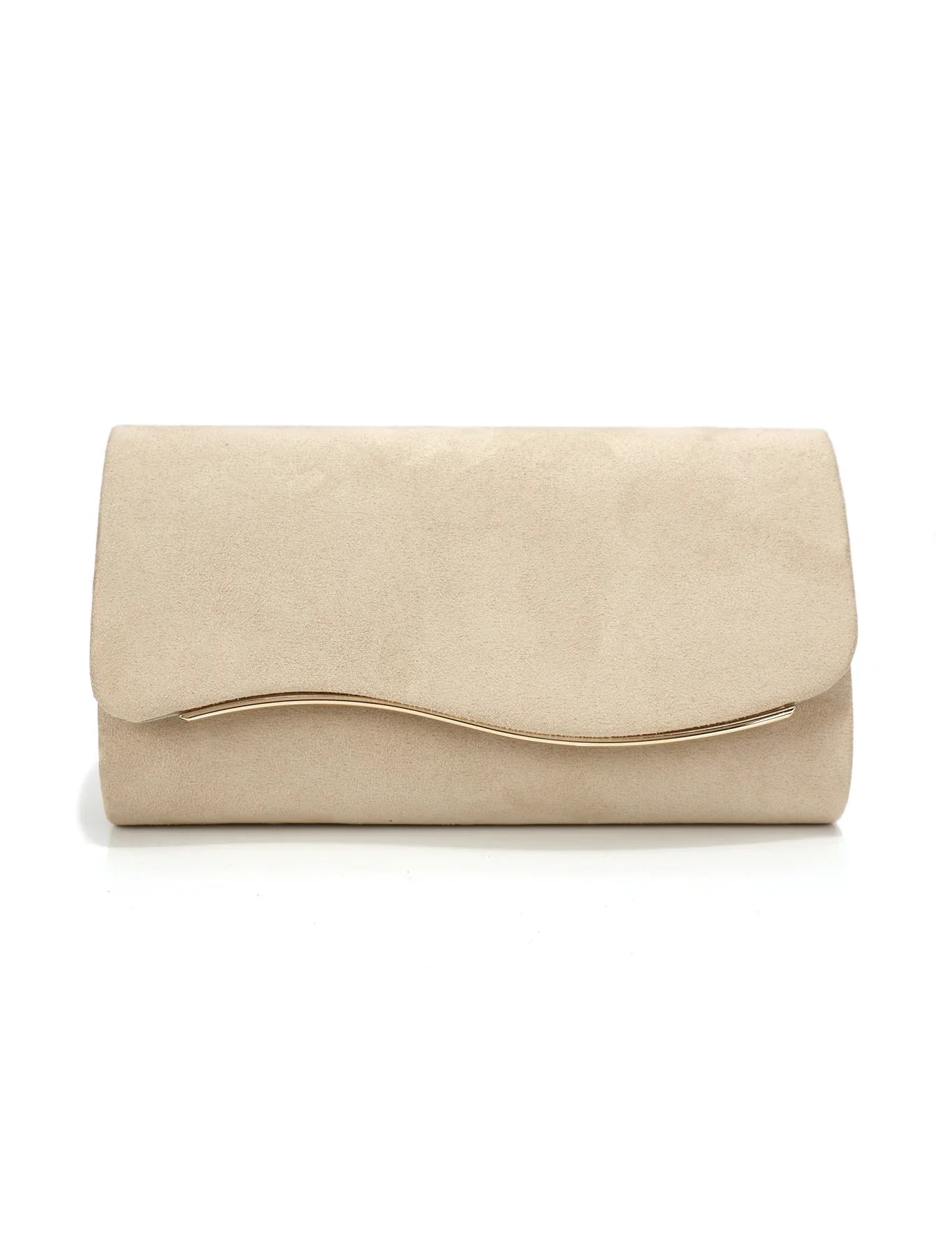 New Design Envelope Design Women Evening Bags Apricot Velvet Glitter Metal Clutch Bags With Shoulder Chain For Wedding