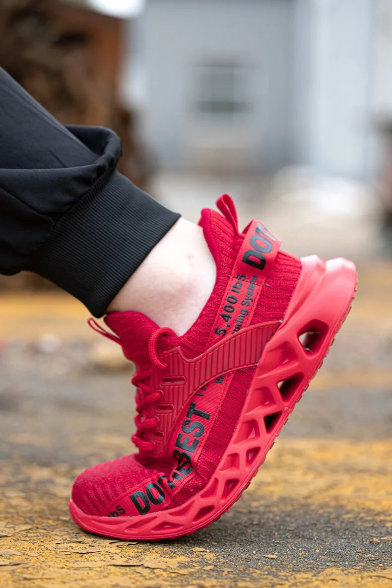 Steel Toe Safety Shoes for Men Women Lightweight Work Sneakers Puncture Proof Work Shoes Unisex Coustruction Safety Work Boots