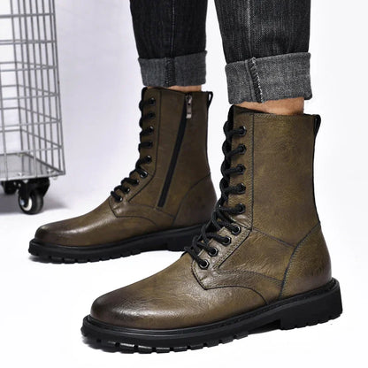 Plus Big Size 49 50 51 52 Winter Mens High Top Leather Boots Combat Tactical Shoes Hunting Khaki Black Retro Sales Discounts