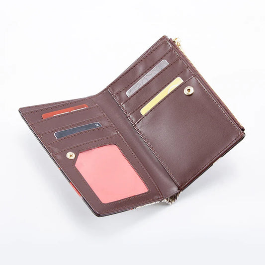 Women's Wallet CHCH Fashion Letter Cartoon Pattern Classic Retro Long Storage Wallet PVC Material Bag