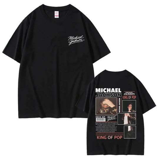 Classic Retro Michael Jackson King of Pop T-shirt Men Women Vintage Gothic Rock T-shirts Men's Hip Hop Punk Oversized T Shirts