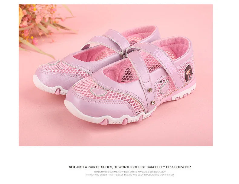 Girls Sandals Gladiator Cartoon Soft Children Non-slip Beach Shoes Kids Summer Floral Sandals Princess Shoes Fashion Cute