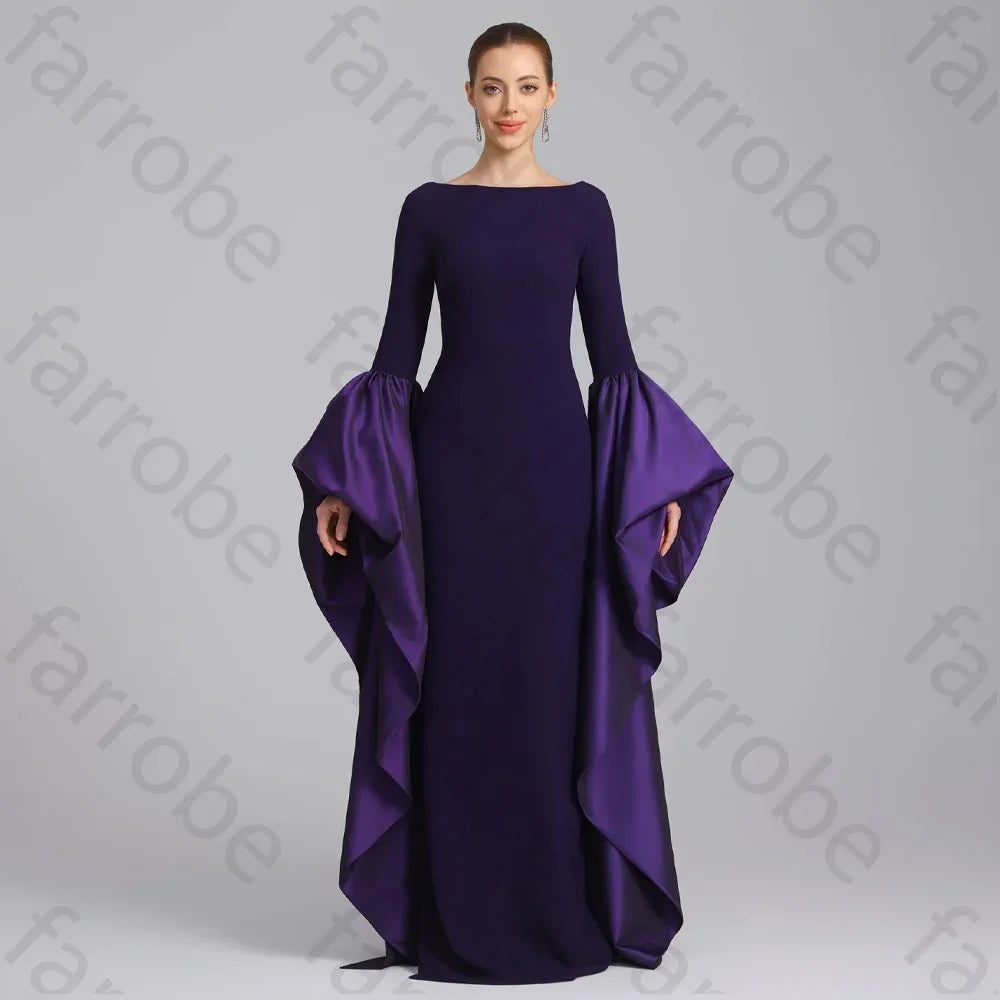 Customized Fitted Gown with Extra Long Sleeves A-Line Evening Dresses Formal Exquisite High Quality Prom Party Gowns for Women