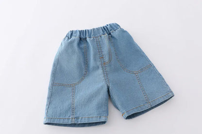 Cotton Clothes Kids Boy Summer Children Print Dinosaur Shirts Denim Shorts 2Pcs/Set Kids Fashion Toddler Tracksuits 0-5 Years