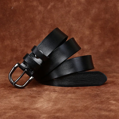 2.8CM Pure Cowhide Genuine Leather for Men's Women High Quality Jeans Needle Buckle Belts Cowboy Fashion Designer Matching Belt