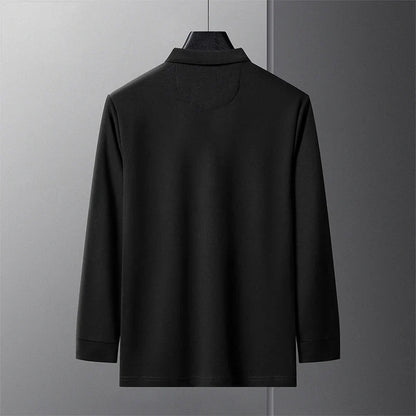 Popular Men's Spring and Autumn Horse Logo Trendy Brand Temperament Fashionable Outdoor Sports Top Long Sleeved Polo Shirt