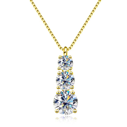 D VVS1 Moissanite Diamond Necklace for Woman Wedding Jewely with GRA 925 Sterling Sliver Plated 18k White Gold Necklace