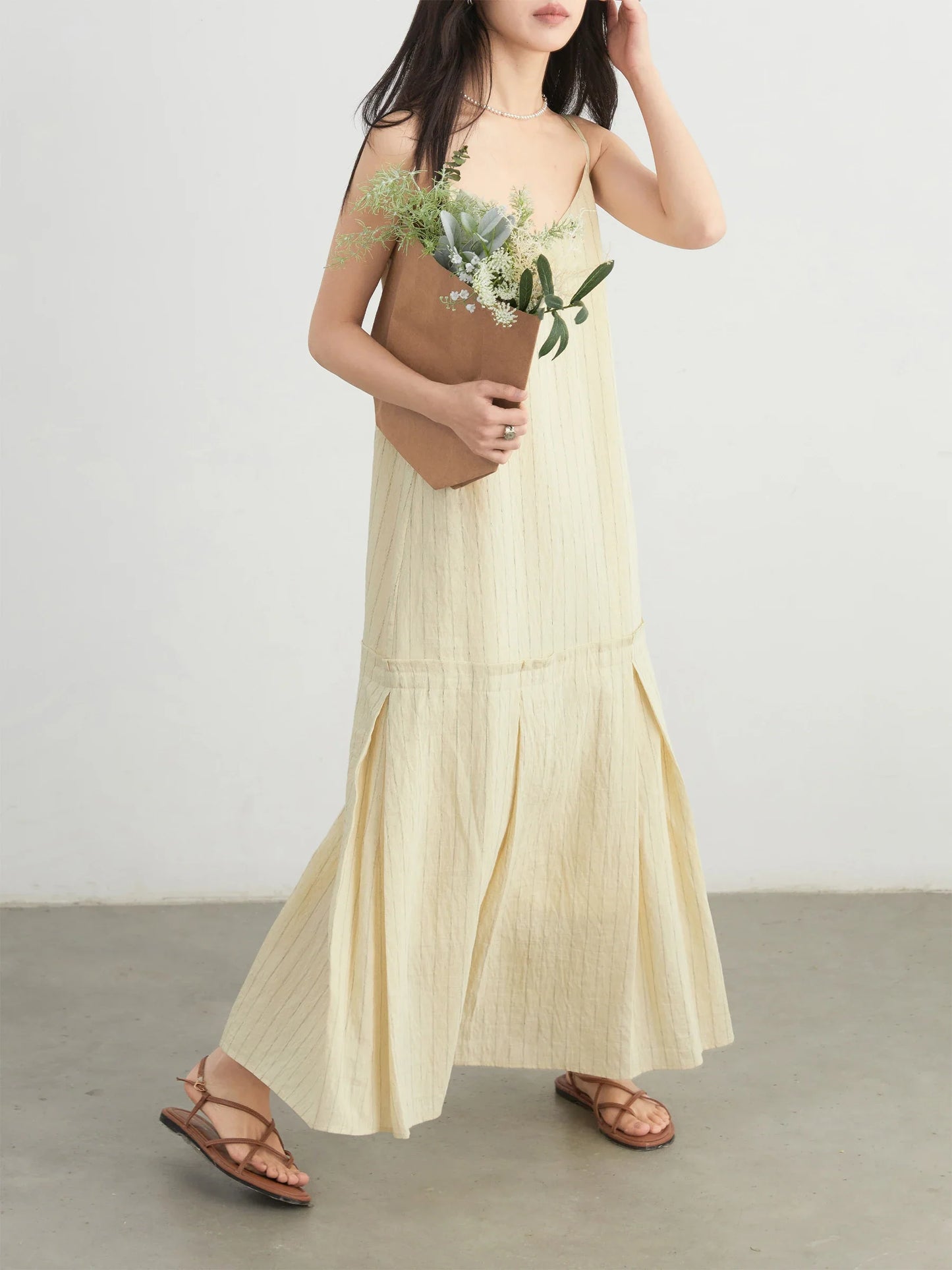 Women Dress Sets Stripe Shirt Loose Casual Long Sleeve Sunscreen Blouses Camisole V-neck Dresses Spring Autumn 2025