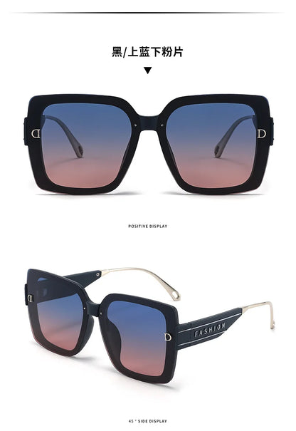 2025 New Polarized Letter Sun Glasses Legs High-end Sunglasses Women's European and American Sunscreen Retro Sunglass Gafas