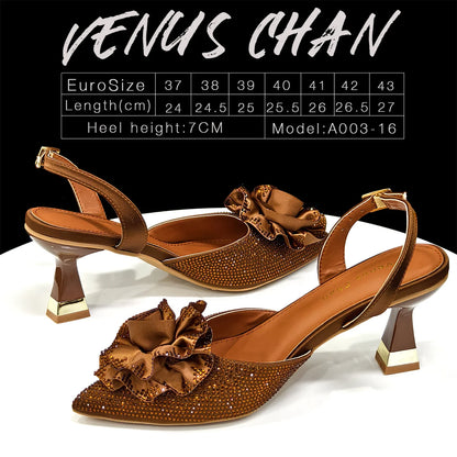 Elegant Handmade Taro purple Bag & Medium Heel Shoes with Beautiful Flower Accents – Perfect for Weddings & Parties