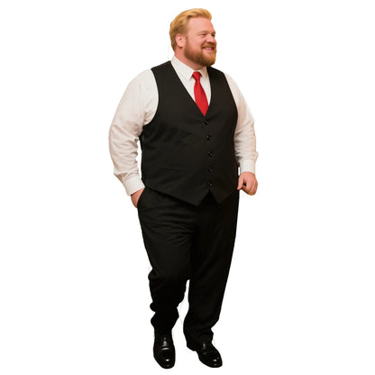 New Plus Size Black Suit Vest Men Solid Color Single Breasted Waistcoat For Host Groom Groomsmen Grey Black Navy Waist Coat 9XL