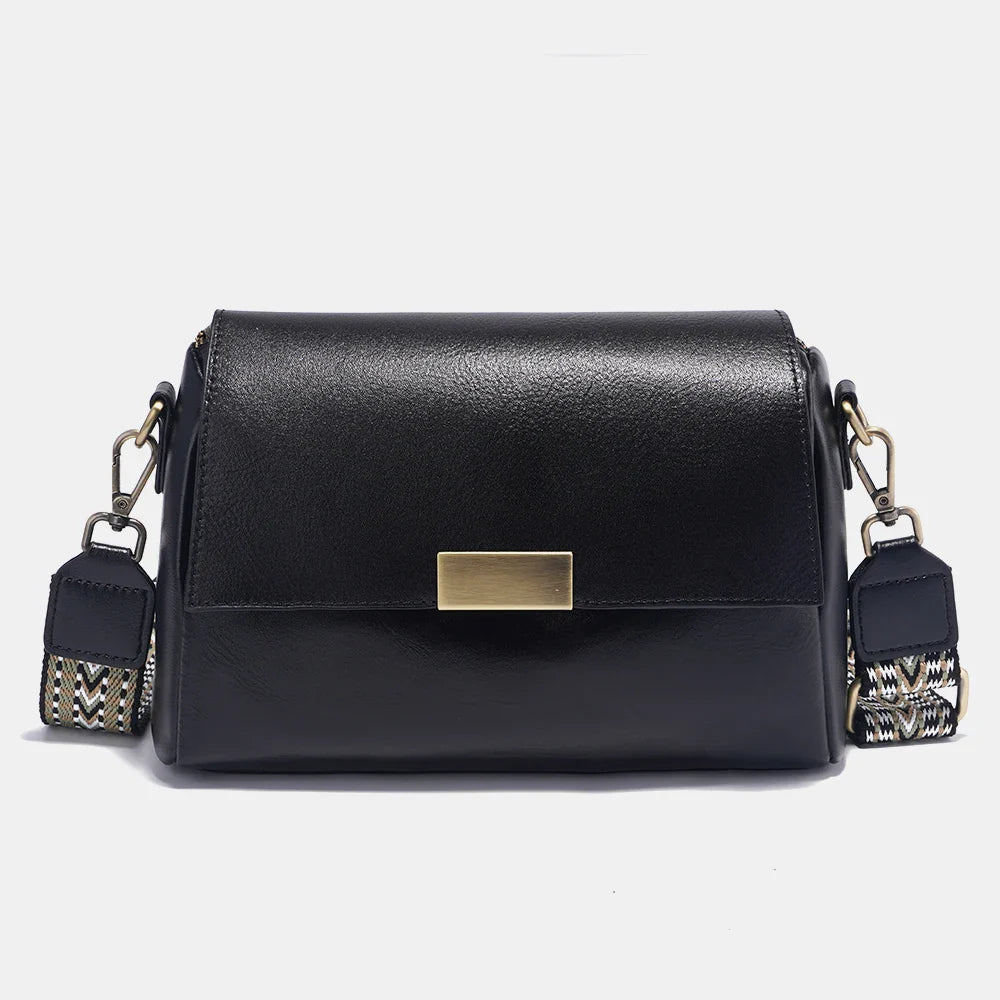 Vintage Classic Genuine Leather Handbag for Women Large Capacity Crossbody Shoulder Bag Flap Purse Satchel with 2 Straps
