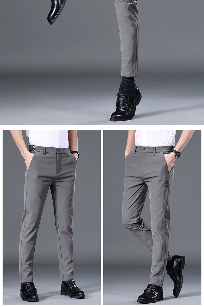 2025 Spring Summer Ultra-thin Men's Stretch Slim Straight Casual Pants High Quality Fashion Breathable Golf Sports Trousers