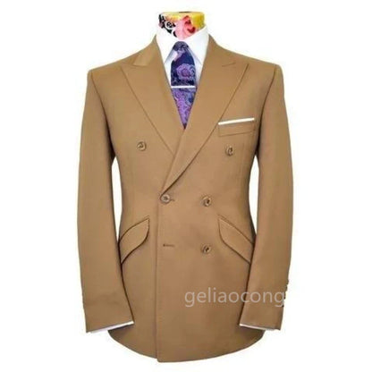 XS-6XL Wedding Men Suits Blazer Bridegroom Business Groom Wear Tuxedo Jacket Formal Party Double Breasted Peak Lapel One Coat