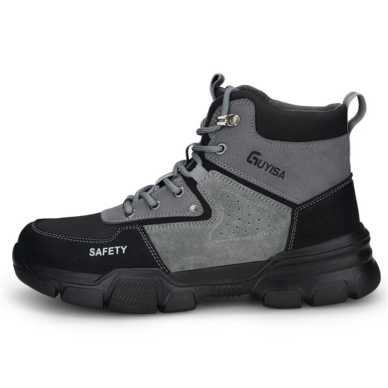 New Fashion 2026 High Top Safety Work Shoes Men Sneakers Steel Toe Cap Anti-puncture Indestructible Construction Site Boots