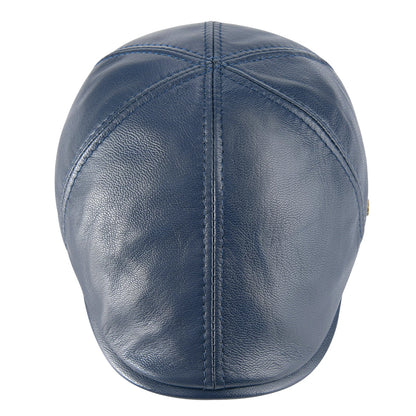 Lambskin Leather Ivy Newsboy Caps 6 Panel Cabbie Beret Hat Ivy Irish Gatsby Flat Driving Beret