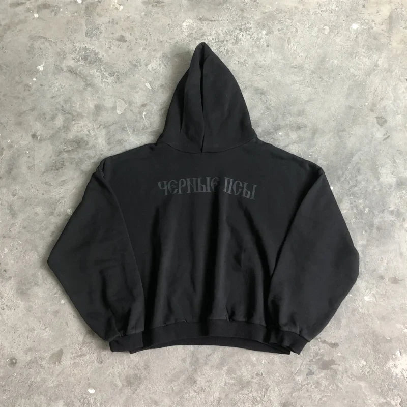 Fashion 1:1 KANYE WEST Streetwear Sweatshirt DONDA Printed Velvet Casual Loose Oversized Tops Hoodies Men
