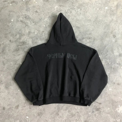 Fashion 1:1 KANYE WEST Streetwear Sweatshirt DONDA Printed Velvet Casual Loose Oversized Tops Hoodies Men