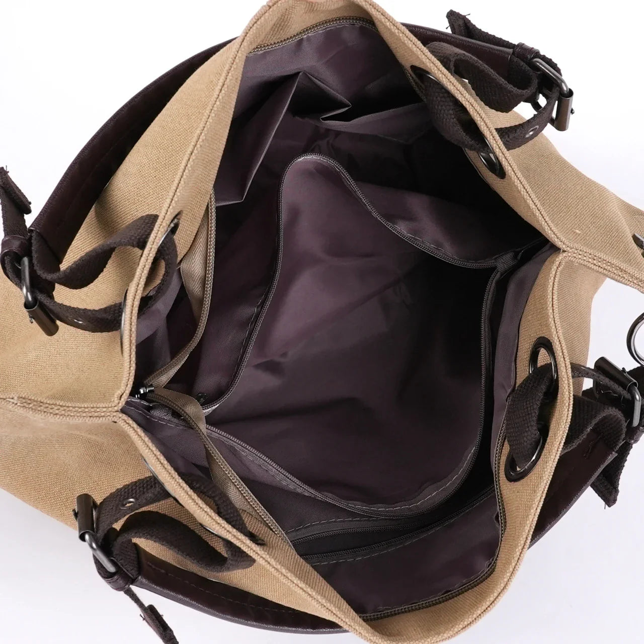 Women's Large Capacity Canvas Messenger Bag Fashion Casual Solid Crossbody Shoulder Tote Handbag Designer Female