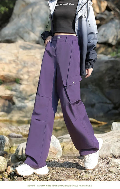 Outdoor Hiking Pants Woman 3 In 1 Removable Fleece Waterproof Camping Trousers Winter Large Pocket Windproof Cycling Travel Pant