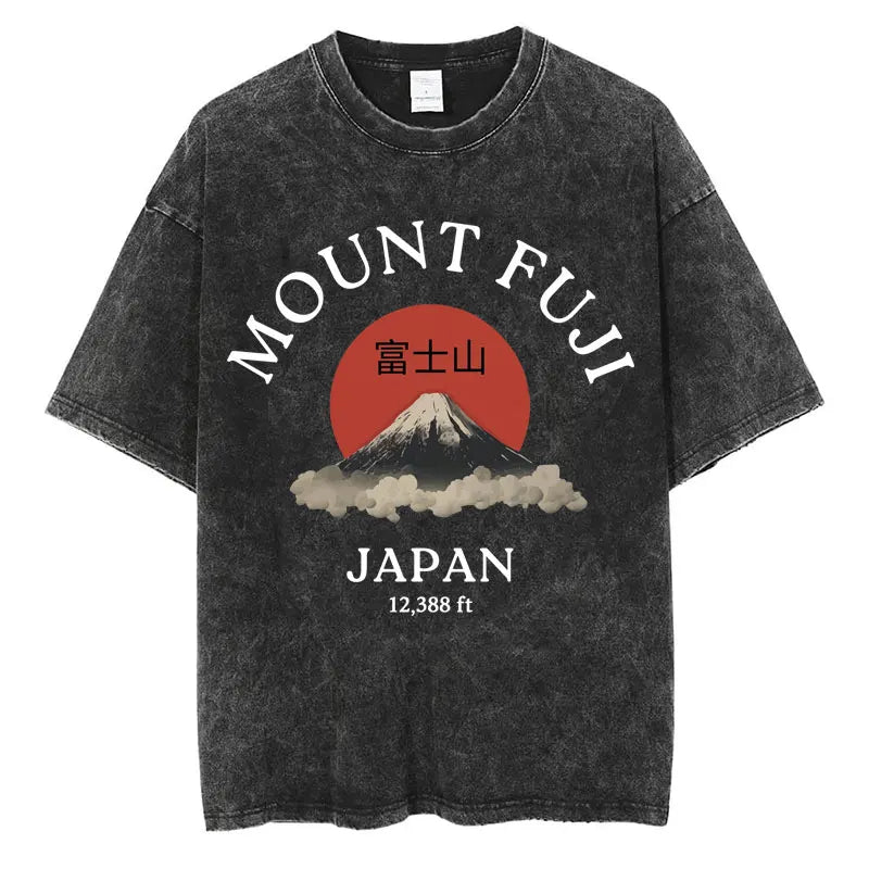 Japanese Tokyo Tokyo Culture Print Washed T Shirt Funny Fashion Vintage Men Women T-shirts Cotton Casual Loose Tees Streetwear