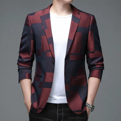 2026 New Men Business Social Suit Jacket Summer Male Single Breasted Thin Dress Male Jacquard Blazers Coats
