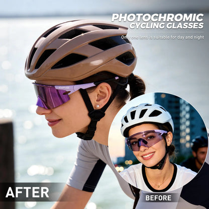 Red Photochromic Cycling Glasses UV400 Men Women Cycling Sunglasses Road Bicycle Goggle MTB Cycling Eyewear