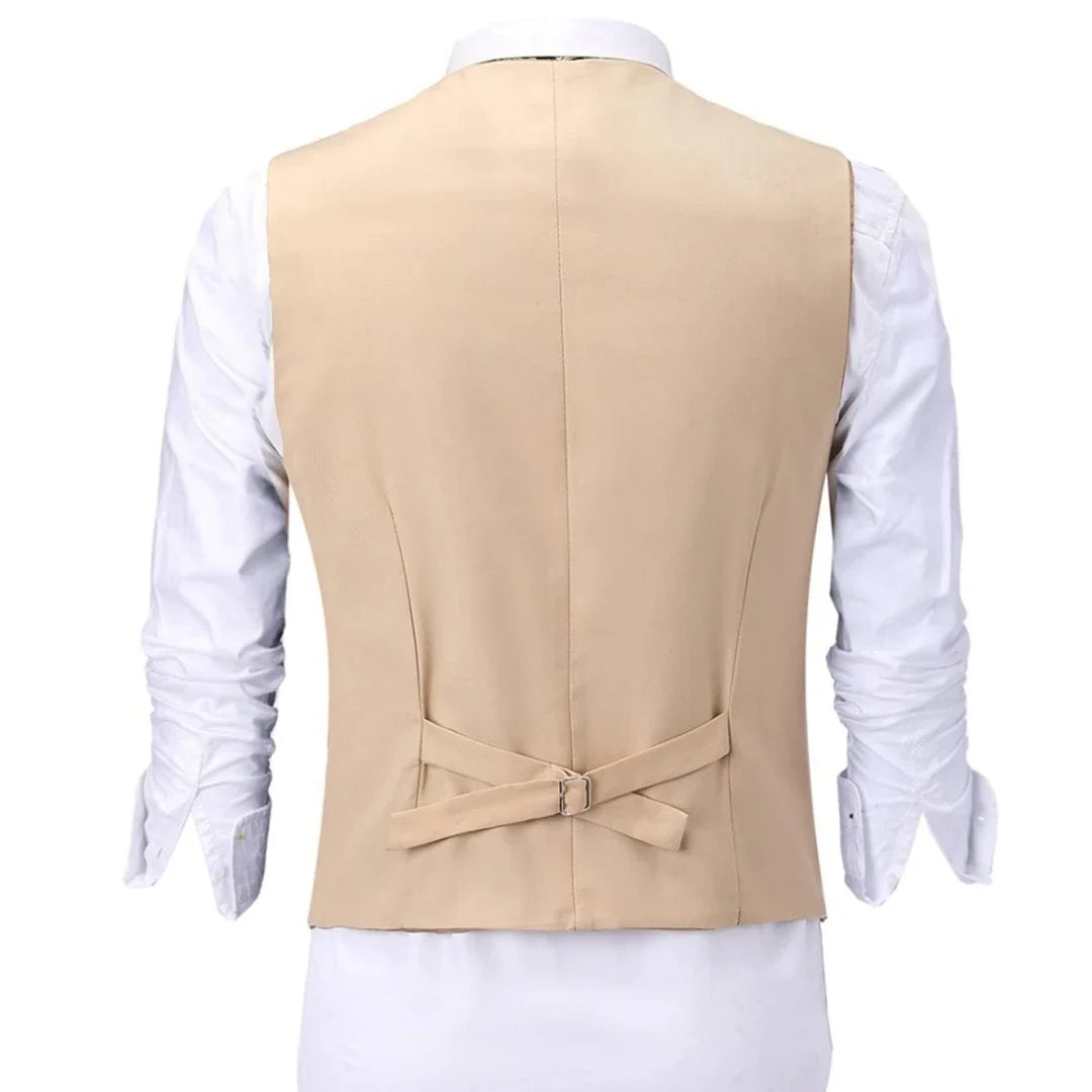 Men Vest White Single Button With Black Lapel Waistcoat For Wedding Birthday Banquet Party Business Work Daily Men Suit Vest