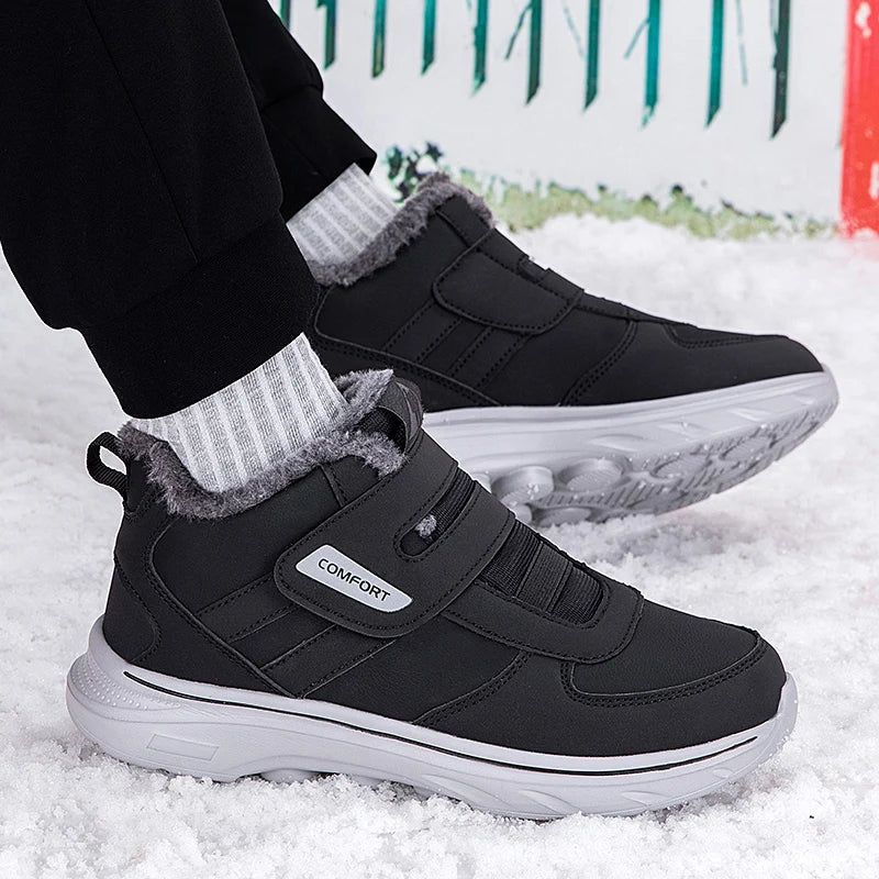 New Winter Men's Sneakers Thick Plush Warm Men's Snow Boots Lightweight Men's Ankle Boots Handmade Men's Outdoor Cotton Boots