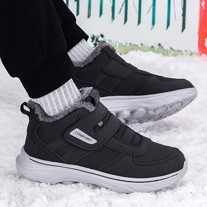 New Winter Men's Sneakers Thick Plush Warm Men's Snow Boots Lightweight Men's Ankle Boots Handmade Men's Outdoor Cotton Boots