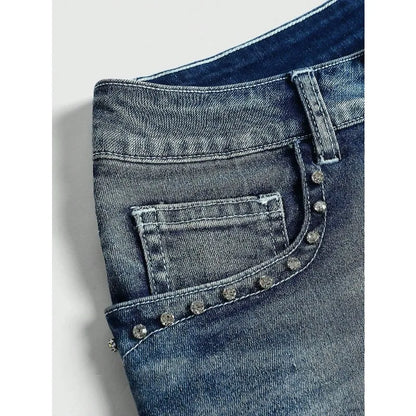 Women's Blue Denim Shorts Y2k Jeans Harajuku American Vintage High Waist Jorts Casual Jeans 2000s Embroidery Sexy Clothes Summer