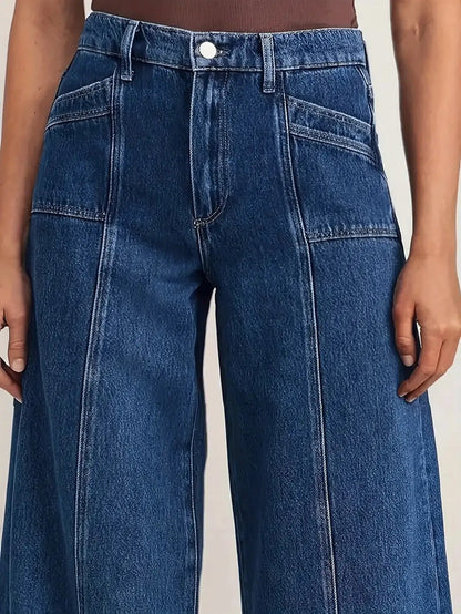 Women's Relaxed Fit Wide Leg Jeans - Versatile and Comfortable Denim Trousers for Casual Style