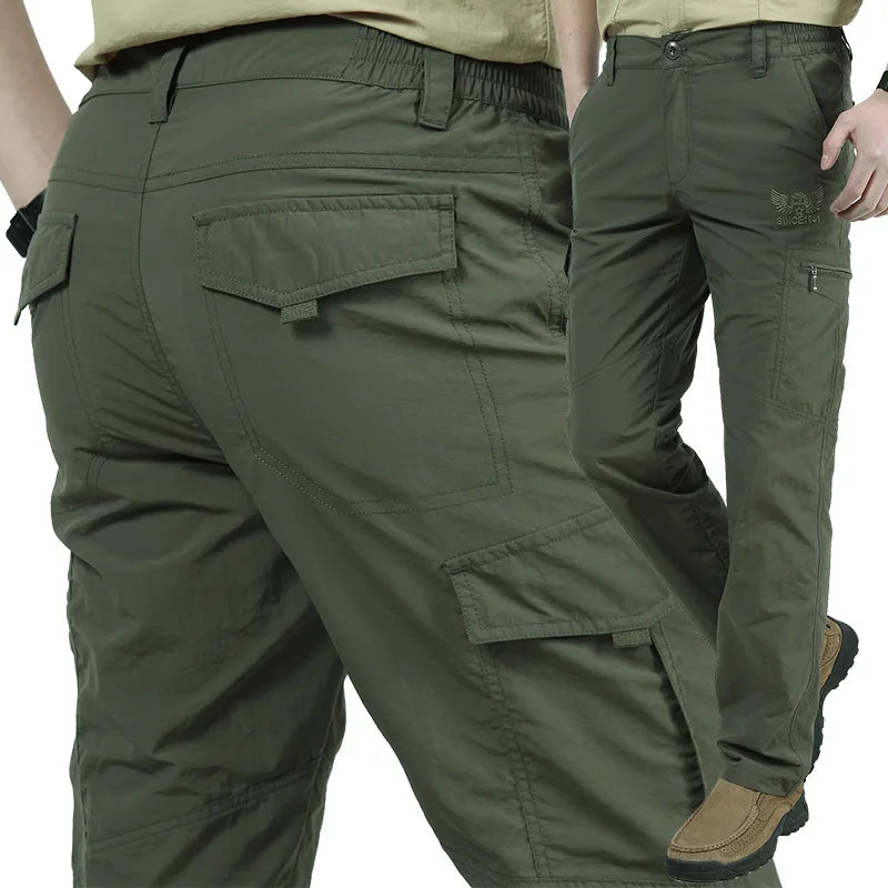Summer Outdoor Quick Dry Pants Lightweight Breathable Hiking Camping Pants Men Climbing Trekking Trousers Tactical Cargo Pants