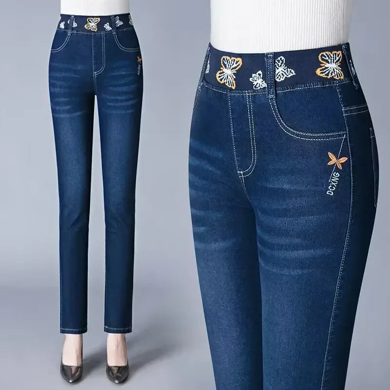 Jeans Oversize 26-38 Slim Denim Pants Women's High Waist Skinny Jean Vintage Wash Pencil Stretch Vaqueros Leggings Pantalones