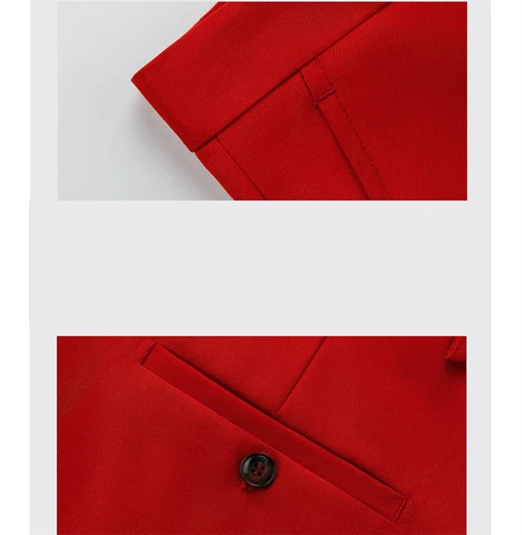 2026 New Men's Rose Red Trousers, Asian Size Blue Formal Pants, Black Pantalon Hombre.