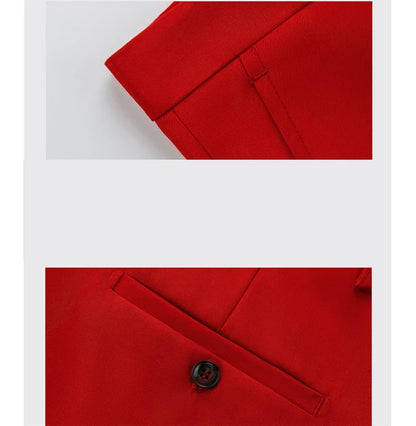 2026 New Men's Rose Red Trousers, Asian Size Blue Formal Pants, Black Pantalon Hombre.