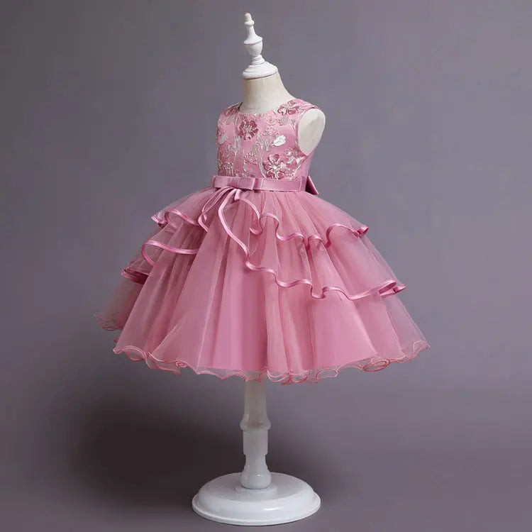 Fashion Prom Flower Girl Dresses Summer Kids Dresses for Girls Lace Sleeveless Children Girls Party Dress 2-10 Years