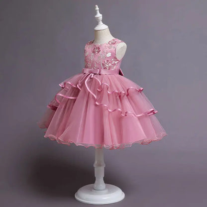 Fashion Prom Flower Girl Dresses Summer Kids Dresses for Girls Lace Sleeveless Children Girls Party Dress 2-10 Years