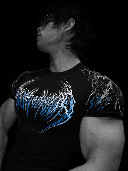 Dark Dragon Slayer Men's 2026 Summer New Fitness Clothes Speed Drying Running Printed Compression Clothes Sports T-shirt