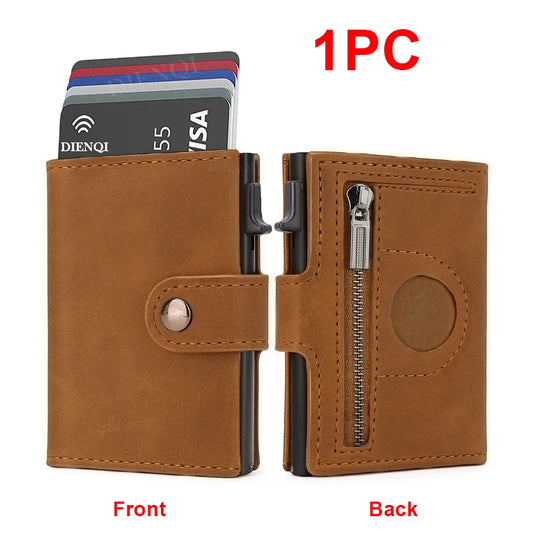 Porte-cartes de crédit Homme Portefeuilles de luxe Portefeuilles fins pour Airtag Air Tag Tracker Portefeuille minimaliste Cadeaux Fête des Pères Choix