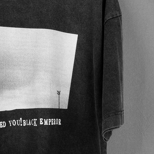 Black Emperor T-Shirt Post Rock Band Sigur Ros Men Washed Long Short Sleeves Men's Clothing Short Sleeves Cotton Print Shirt