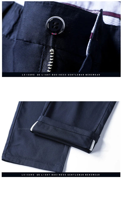 Bamboo Fiber Summer Casual Pants Men's Ultra-thin Iron-free Anti-wrinkle Loose Business Straight Elastic Trousers Brand Clothing
