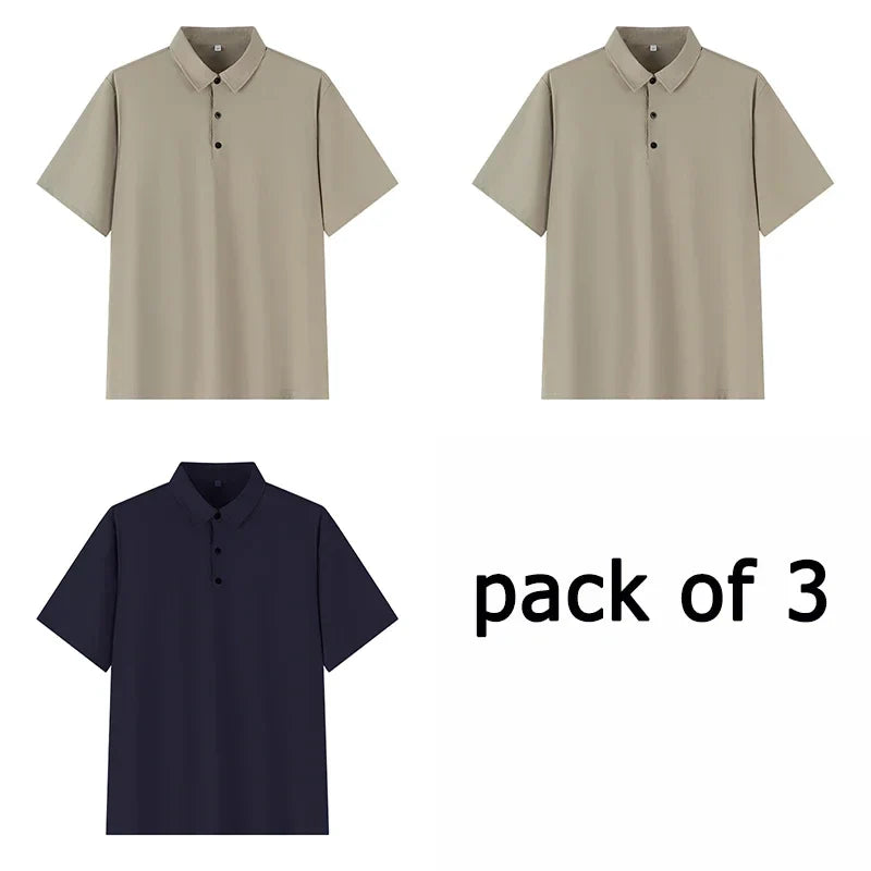Polo Shirt Men Plus Size 4XL 5XL 6XL 7XL Short Sleeve Knitted Polo Shirts Loose Polos Oversized Tops Big Size Men Clothing T シャツ