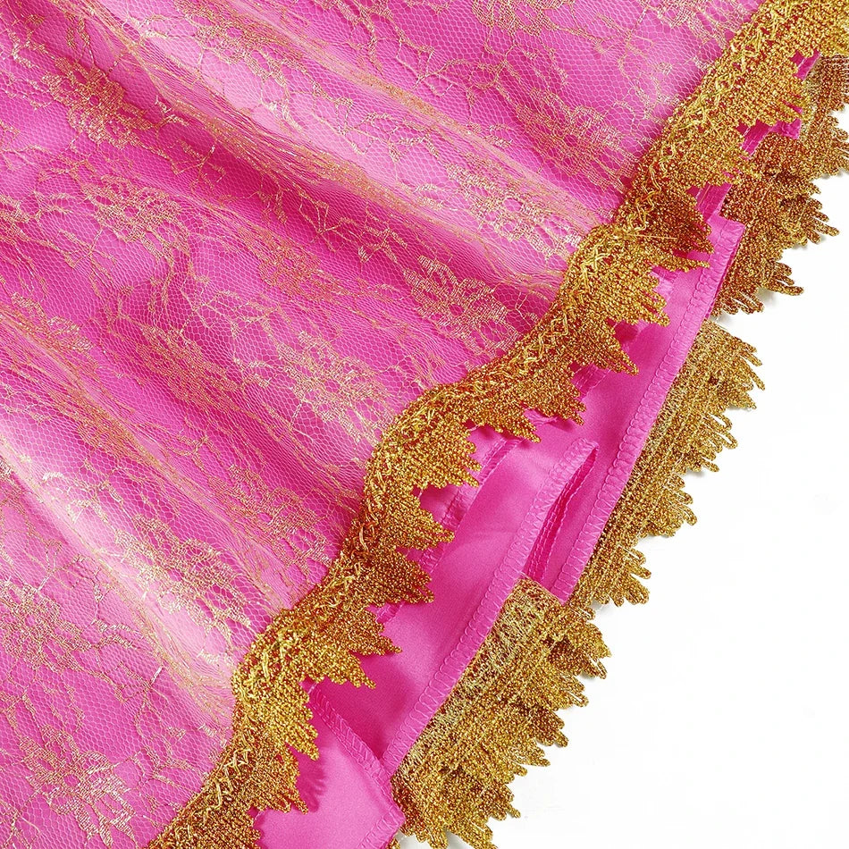 Girls Princess Dress Sleeping Beauty Aurora Cosplay Costume 2025 Kids Carnival Birthday Party Pink  Long Sleeve  Evening Dresses