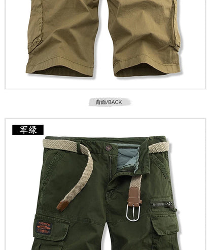 Summer Overalls Men Casual Shorts New Loose Sports Comfortable Knee Shorts Streetwear Breathable Safari Short Pants