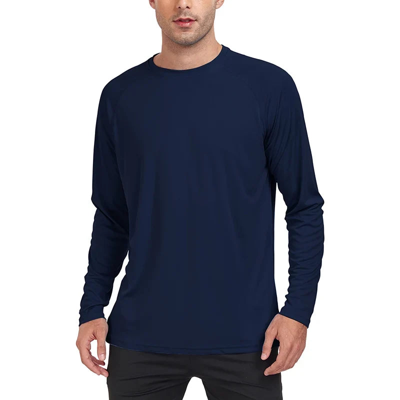 Nheals UPF 50+ Long Sleeve T-shirt Men's UV Sun Protection Quick Dry Breathable Sunscreen T-shirt Hiking Fish Performance Tops