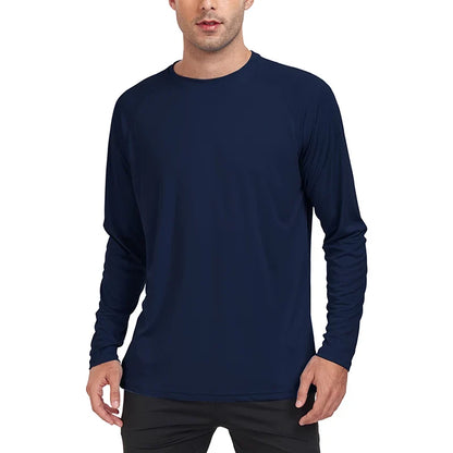 Nheals UPF 50+ Long Sleeve T-shirt Men's UV Sun Protection Quick Dry Breathable Sunscreen T-shirt Hiking Fish Performance Tops
